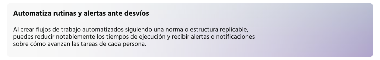 Automatiza rutinas y alertas ante desvíos
