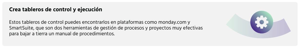 Crea tableros de control y ejecución
