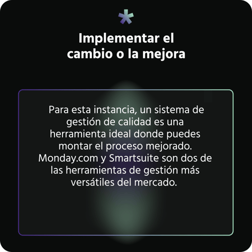Implementar el cambio o la mejora