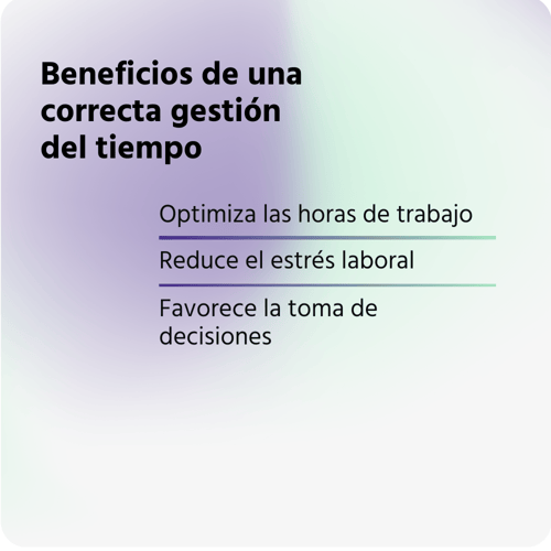 Beneficios de una correcta gestion del tiempo 