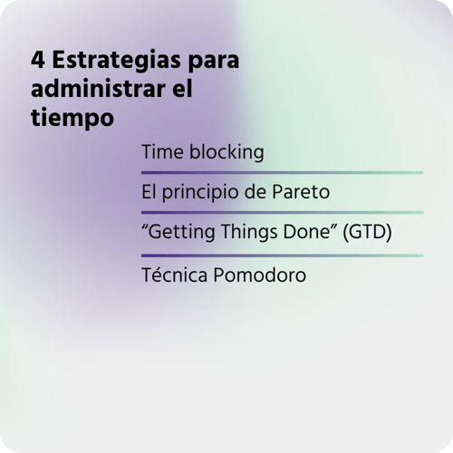 4 Estrategias para administrar el tiempo