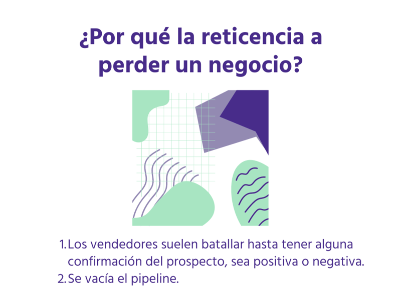Reticencia a perder un negocio