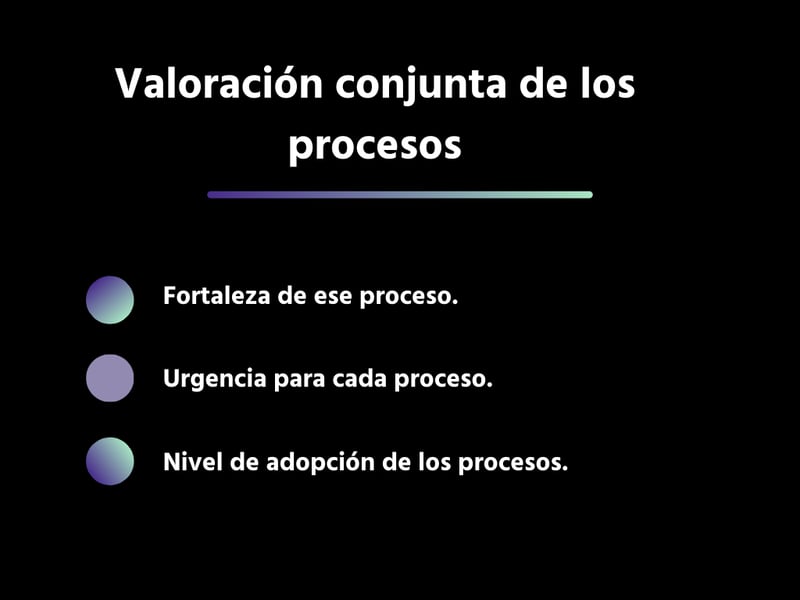 Valoración conjunta de los procesos