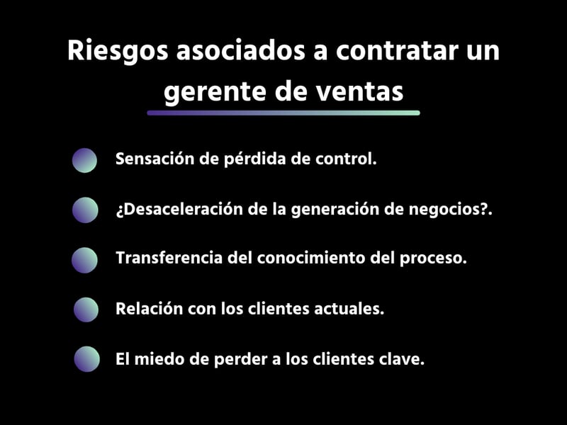 Riesgos de contratar un gerente de ventas