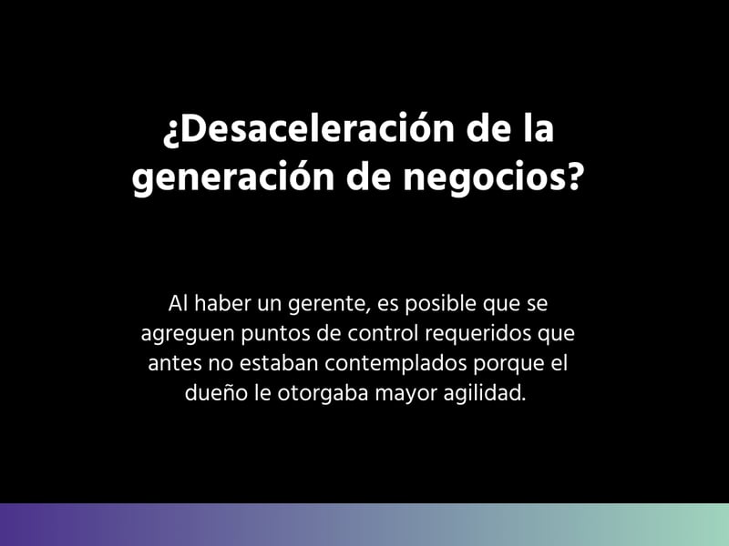 Desaceleración de la generación de negocios