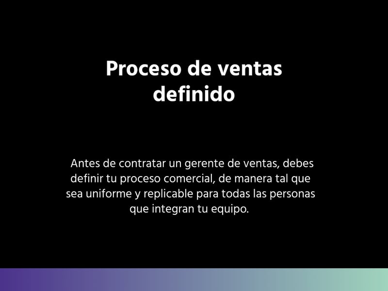Proceso de ventas definido