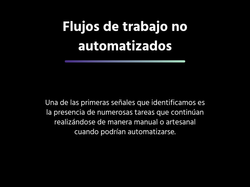 Flujos de trabajo no automatizados