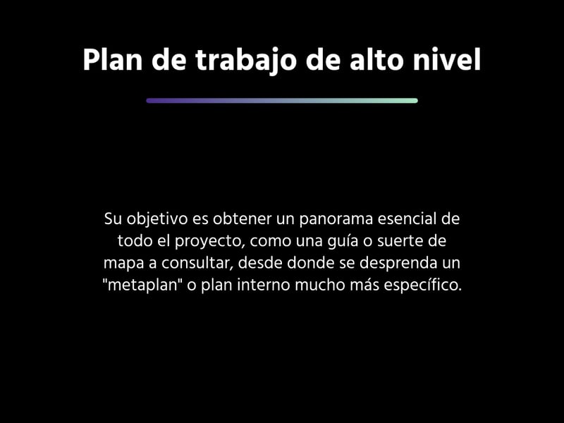 Plan de trabajo de alto nivel
