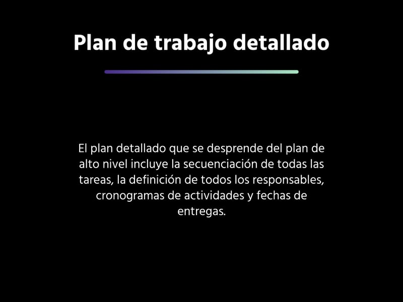 Plan de trabajo detallado