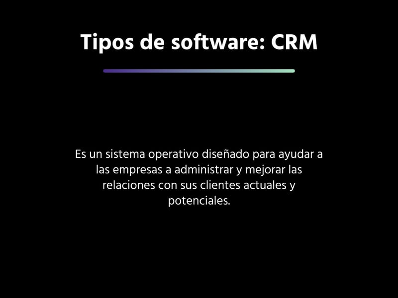 Tipos de software: CRM