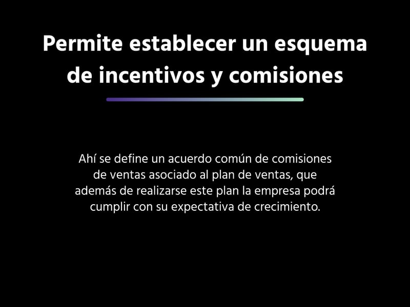 Permite establecer un esquema de incentivos y comisiones