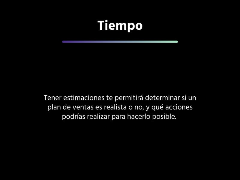 Tiempo en el plan de ventas
