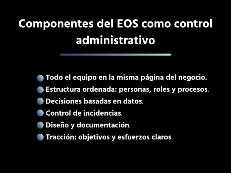 Componentes del control administrativo