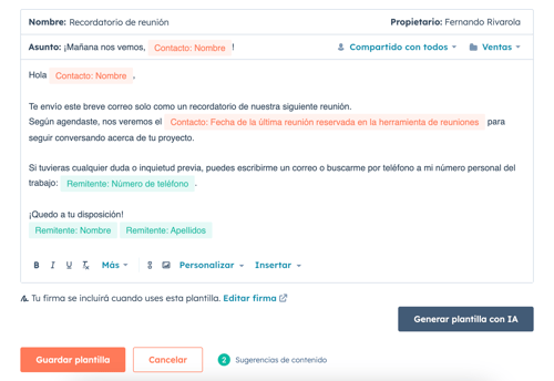 Plantilla de correo de HubSpot 4